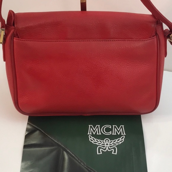 MCM (MICHEAL CORMER MILAN) AUTHENTIC RED LEATHER BAG - Picture 4 of 14